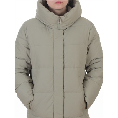 L667 LT. GREEN (OLIVE) Пальто зимнее женское (200 гр. холлофайбер)