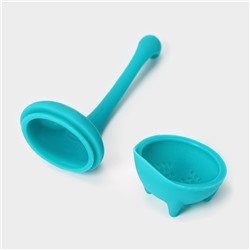 Ситечко для чая «Динозавр», 14.5 см, цвет бирюзовый