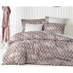 2 сп. Евро Комплект Постельного Белья Cotton Saten Lena Bordo Çift - EcoCotton