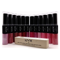 Помада + Блеск NYX Matte Lipstick & Lipgloss 2in1 (упаковка 12 шт)
