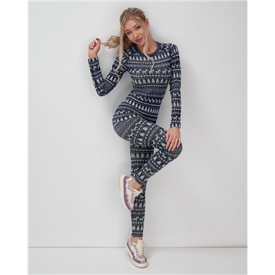 Комплект женского термобелья темно-синего цвета 2520TS