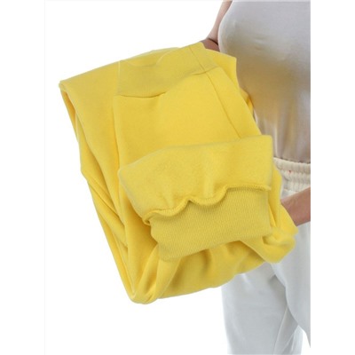 M061 YELLOW Брюки спортивные женские на флисе (100% хлопок) 7986