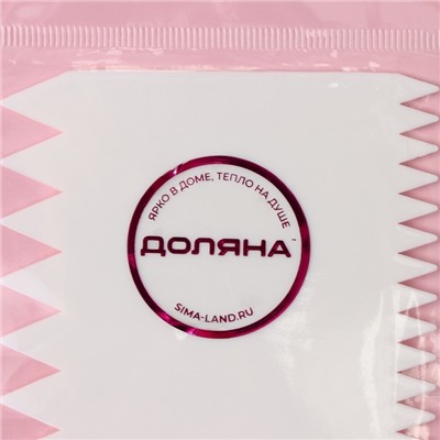 Шпатель кондитерский Доляна «Зубчики», 11×7 см, белый