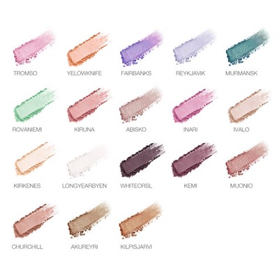 Тени для век O.TWO.O Aurora Borealis матовые 18 цветов 18 g