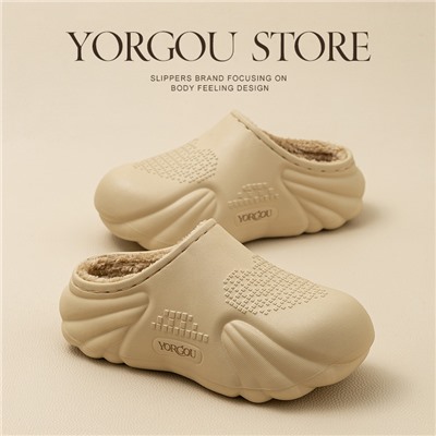 High slippers platform, demi-season keep warm non-slip winter footwear indoor
