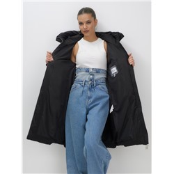 Пальто зимнее утепленное с капюшоном женское черного цвета 7779Ch