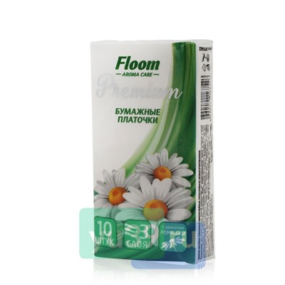 Платочки Floom ромашка 3 сл., 10 шт.