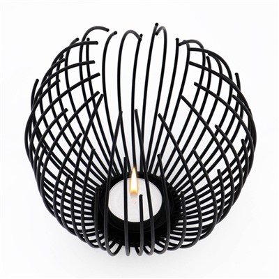 Подсвечник металлический на 1 свечу TAKE IT EASY «Шар», чёрный, 15.5×15 см