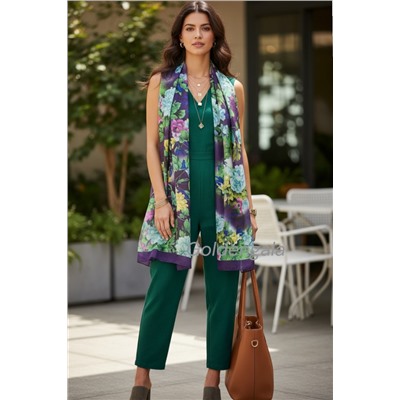 Шарф шифоновый с цветочным принтом Арт 0981/14