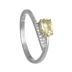 Кольцо с цитрином и фианитами ТФКН.795ЦТ1.80
