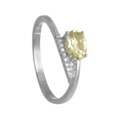 Кольцо с цитрином и фианитами ТФКН.795ЦТ1.80