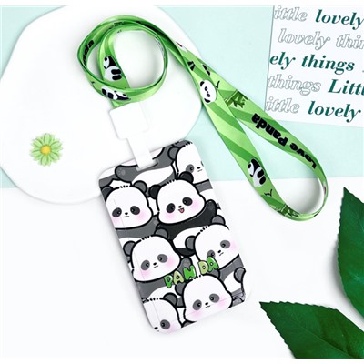 Футляр для карт на ленте "Many panda"