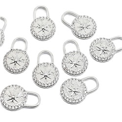 Подвеска Замок 10*15мм с фианитами, серебристая