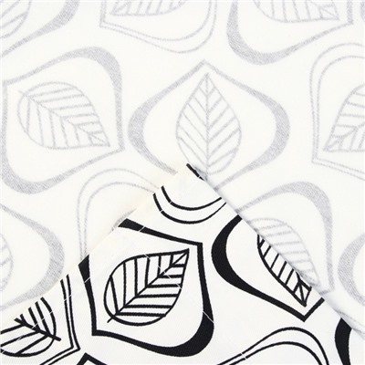 Комплект штор для кухни Этель Leaves, 149×180 см - 2 шт., подхваты - 2 шт., 100% хлопок