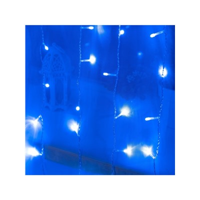 Гирлянда «Занавес» 2 × 3 м, IP20, прозрачная нить, 720 LED, свечение синее, 8 режимов, 220 В
