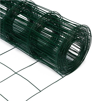 Сетка сварная с ПВХ покрытием, 10×1 м, ячейка 75×100 мм, d=1 мм, металл, Greengo