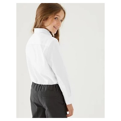 2pk Girls' Slim Fit Pure Cotton School Shirts (2-18 Yrs)