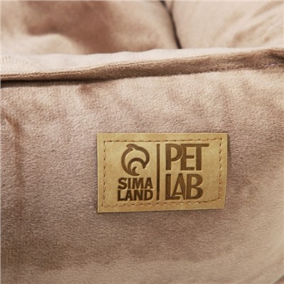 Лежанка для кошек и собак велюровая Pet Lab, 45 х 40 х 15 см, бежевая
