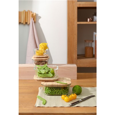 Контейнер для запекания и хранения Eco Store с крышкой из бамбука, 1100 мл