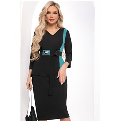 Костюм "Эффектная штучка" (черный/бирюза) К8359