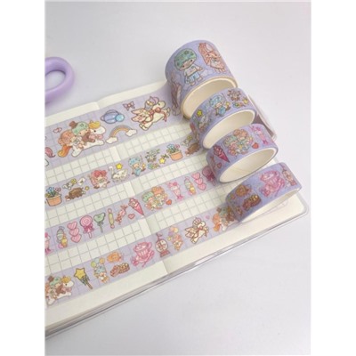 Набор декоративного скотча 4 шт. "Cute ballon" purple, шоу-бокс 12 шт.