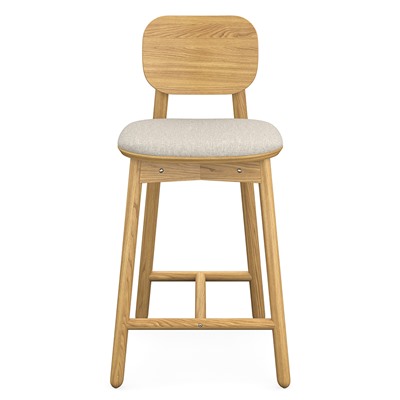 Стул полубарный Saga, рогожка, бежевый