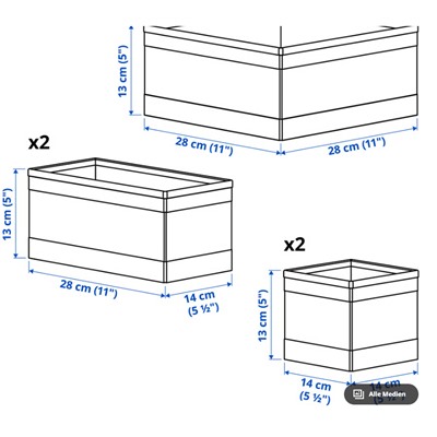 SKUBB, Box 6er-Set,  dunkelgrau
