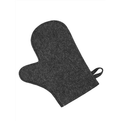 Рукавица банная, войлок серый