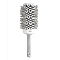 Olivia Garden Термобрашинг для укладки волос / Expert Blowout Speed XL Wavy Bristles White & Grey, 65 мм, бело-серый