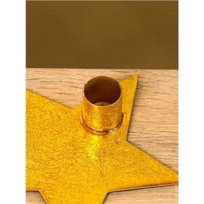 Подсвечник на 1 свечу «Звезда», 13×12×3 см, золотой