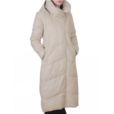 3067 BEIGE Пальто пуховое женское (утиный пух)