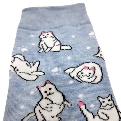 07970 В мире животных | Носки "Кошки в релаксе", р-р 36-39 (джинс)