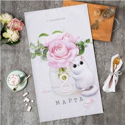 Полотенце «Котики» 40×73 см, 100% хлопок, саржа 190 г/м²