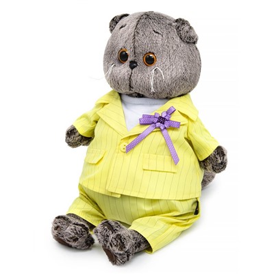 Мягкая игрушка "Кот Басик в костюме в полоску" (19 см)