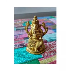 Латунная статуэтка Ганеши, Ganesha Idol Brass, произв. Kalyan Puja