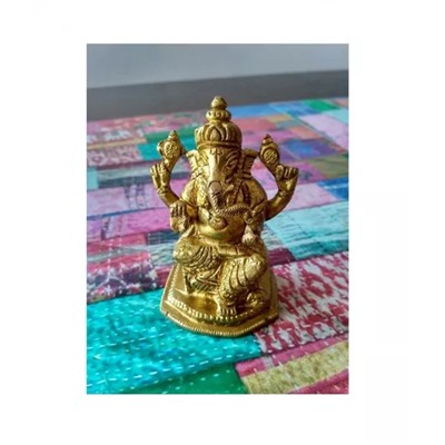 Латунная статуэтка Ганеши, Ganesha Idol Brass, произв. Kalyan Puja