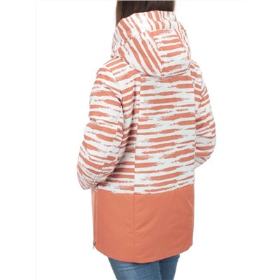 M8295 WHITE/TERRACOTTA Куртка демисезонная женская (100 гр. синтепон) Maria