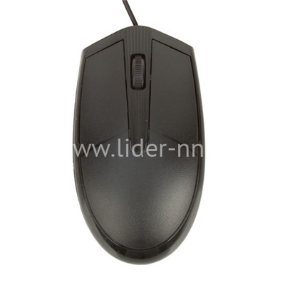 Мышь проводная PERFEO NO NAME-4 USB (черная)  тех упаковка
