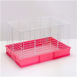 Клетка для кроликов RT-1, 62 х 42 х 39 см, розовая