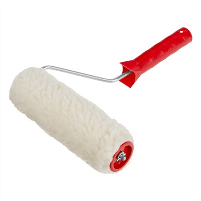 Валик "Натуральный мех", в сборе, 200 мм, D 48 мм, D ручки 6 мм, крепление шплинтом Сибртех