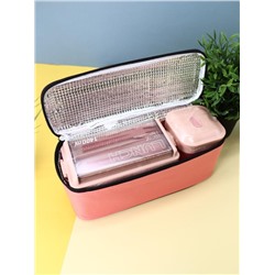 Набор ланчбоксов в термосумке "Big lunch", розовый, 2 яруса, 4 отделения (1400 мл)