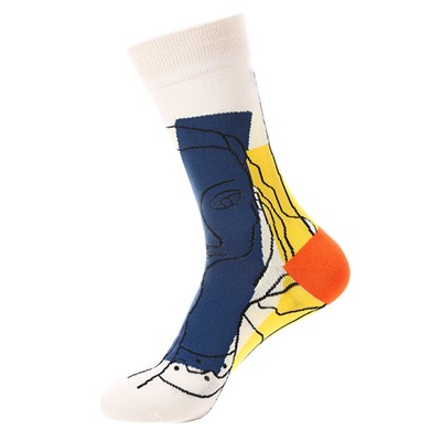 Haichin Genuine brand demi-season socks for leisure, mid-length