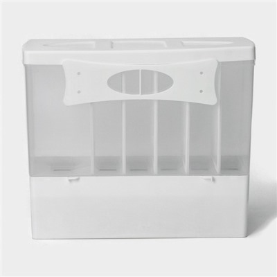 Контейнер с дозатором для хранения сыпучих продуктов, 6 ячеек, 39×14.5×32 см, белый