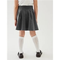 Girls' Cotton Pleated School Skirt (2-14 Yrs)