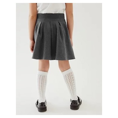 Girls' Cotton Pleated School Skirt (2-14 Yrs)