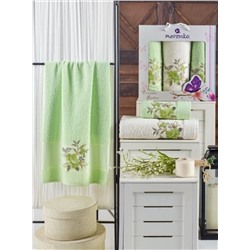 Набор полотенец махровых Dreams Flower Merzuka<3 предмета 50*90-2шт+70*140, фисташковый> (арт.10677, 10678)
