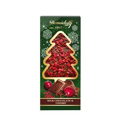 Шоколад молочный с добавлением кусочков сушеной вишни (ЕЛОЧКА) 80 г