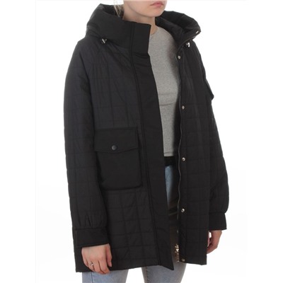 9608 BLACK Куртка стеганная демисезонная женская (100 гр. синтепон)