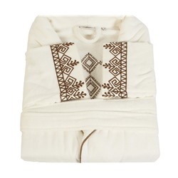 Халат Велюровый Женский (XL) Hazal Krem Bayan Bornoz Xlarge - EcoCotton