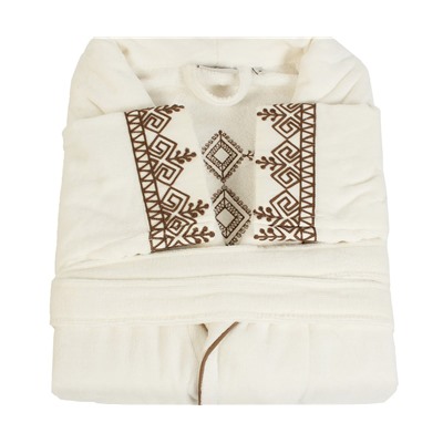Халат Велюровый Женский (S) Hazal Krem Bayan Bornoz Small - EcoCotton
